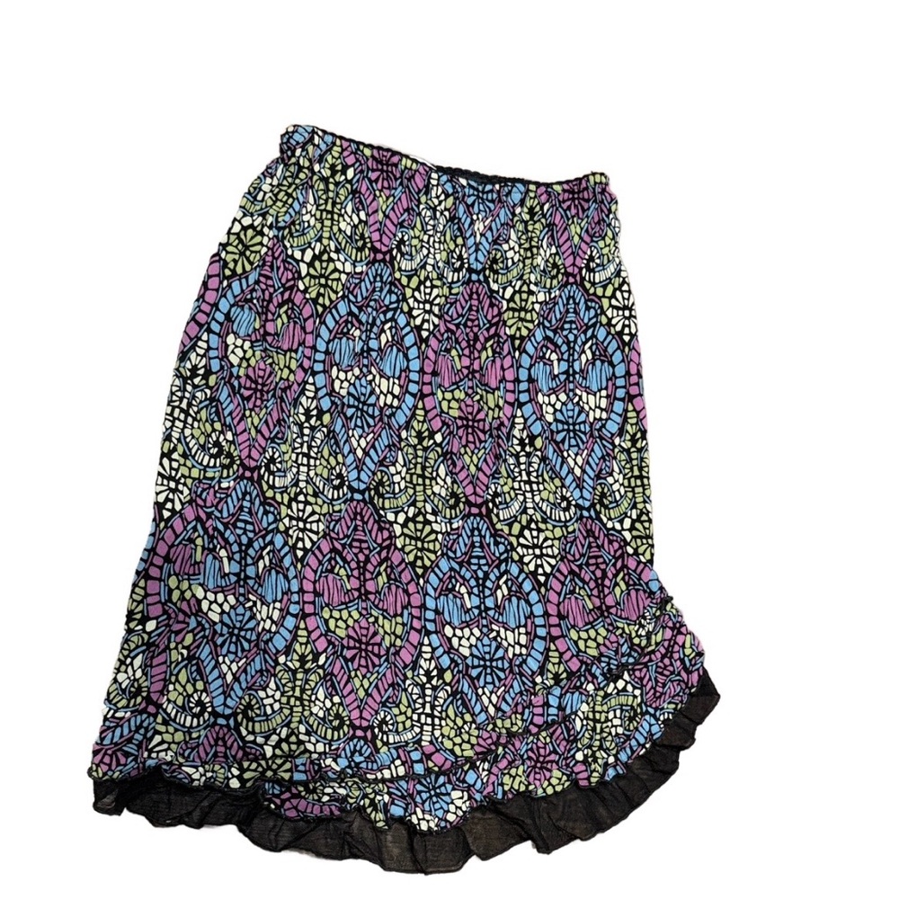 Nanette Lepore Multi-Color Patterned Elastic Waist Skirt